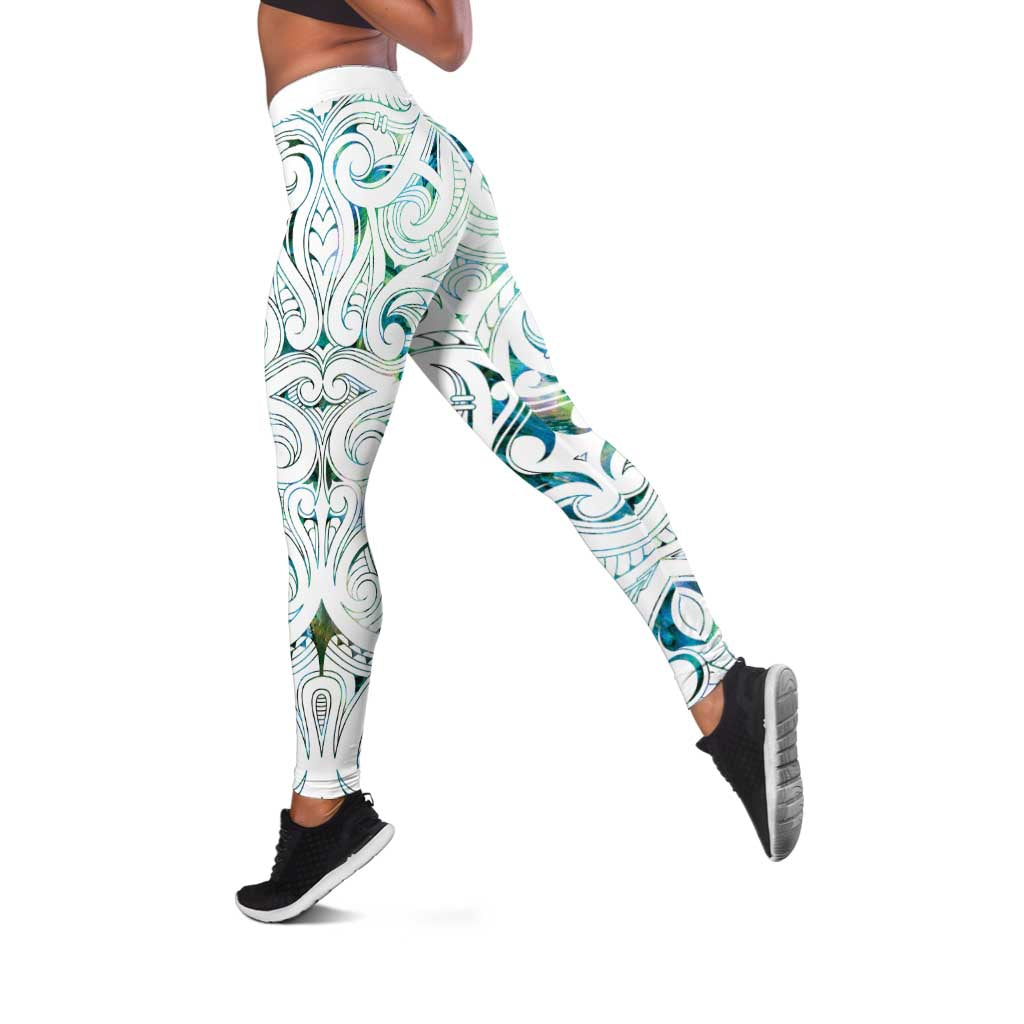 New Zealand Aotearoa Leggings Green Maori Papua Shell Indigenous - Polynesian Pride
