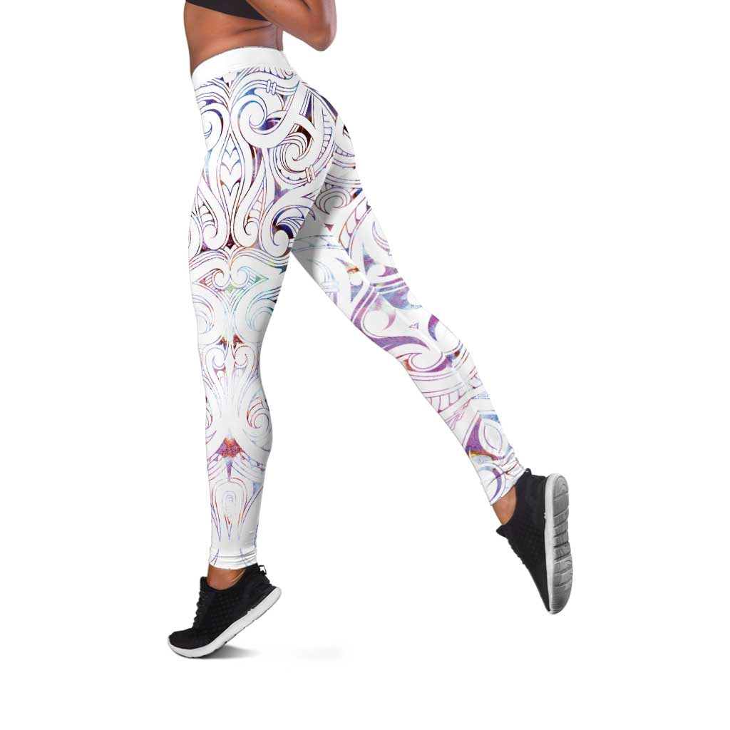 New Zealand Aotearoa Leggings Pink Maori Papua Shell Indigenous - Polynesian Pride