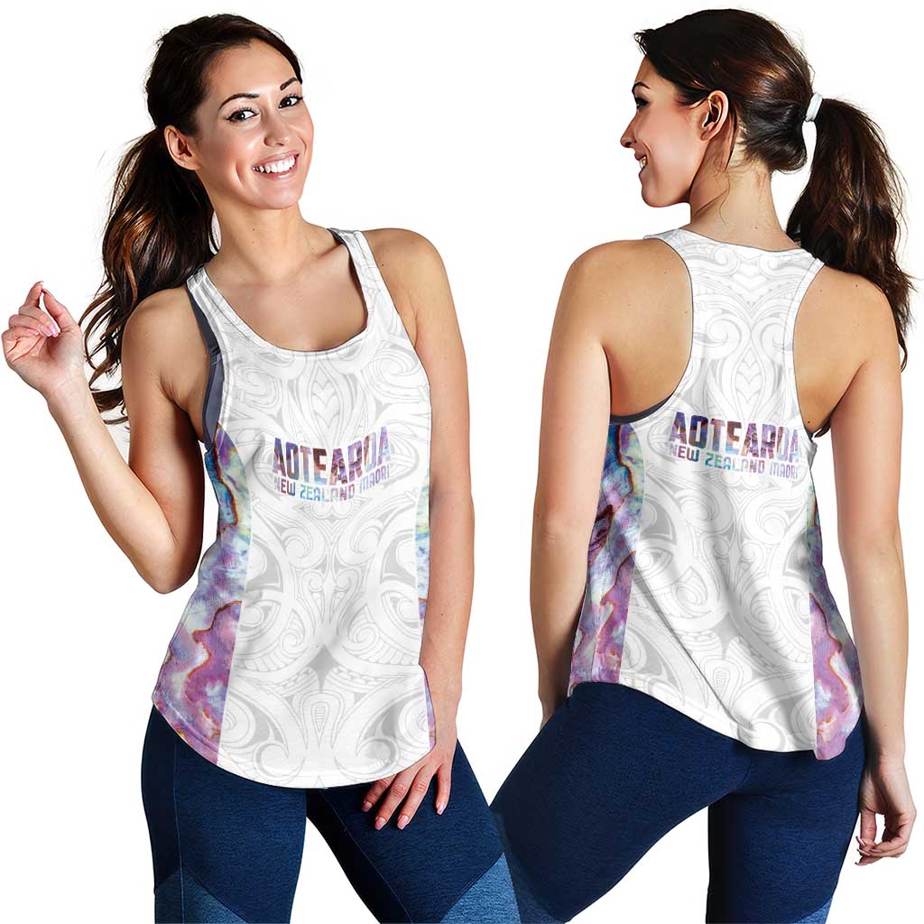New Zealand Aotearoa Women Racerback Tank Pink Maori Papua Shell Indigenous - Polynesian Pride