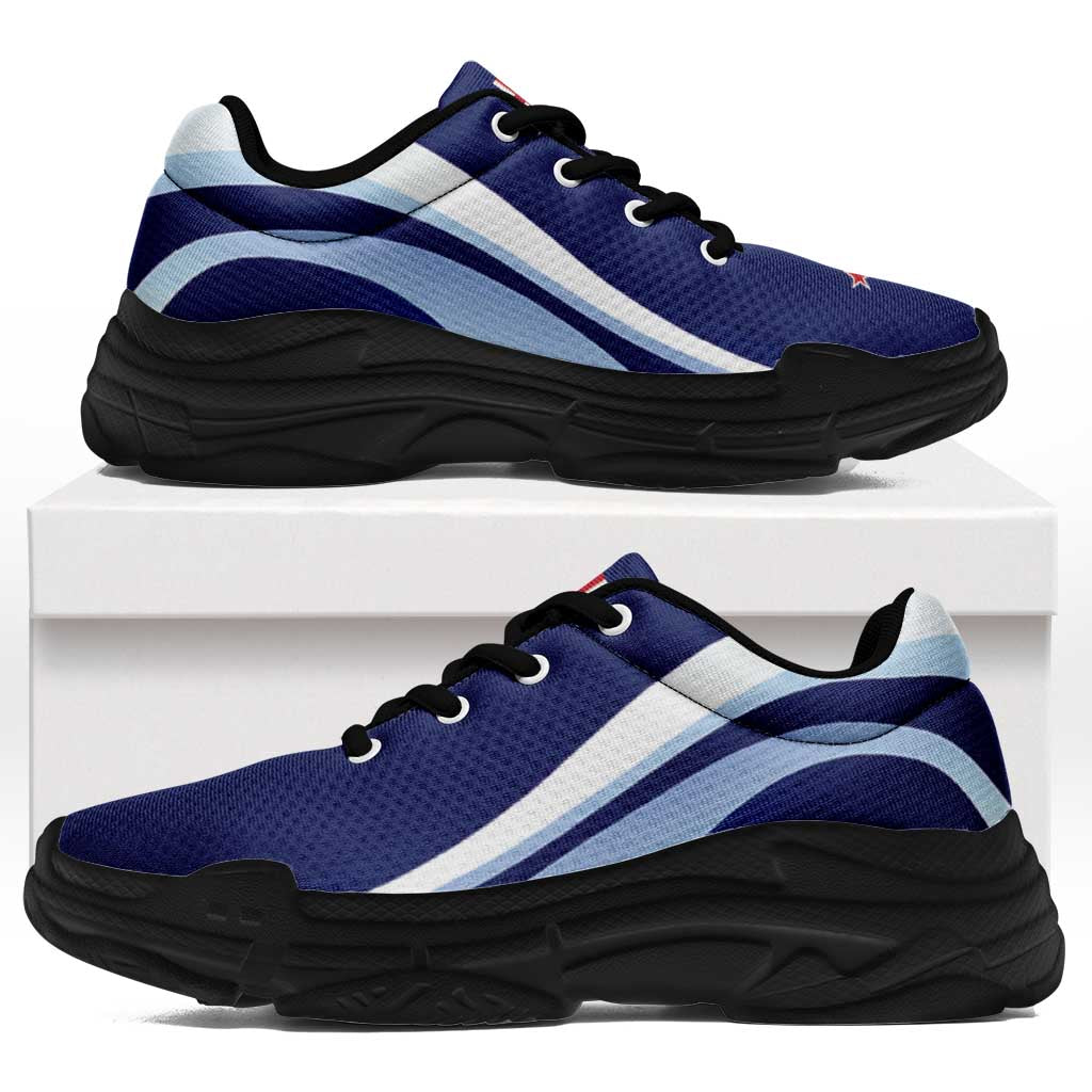 New Zealand Chunky Sneakers Flag-Inspired Curve Style