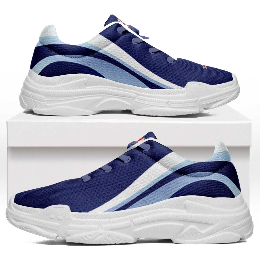 New Zealand Chunky Sneakers Flag-Inspired Curve Style