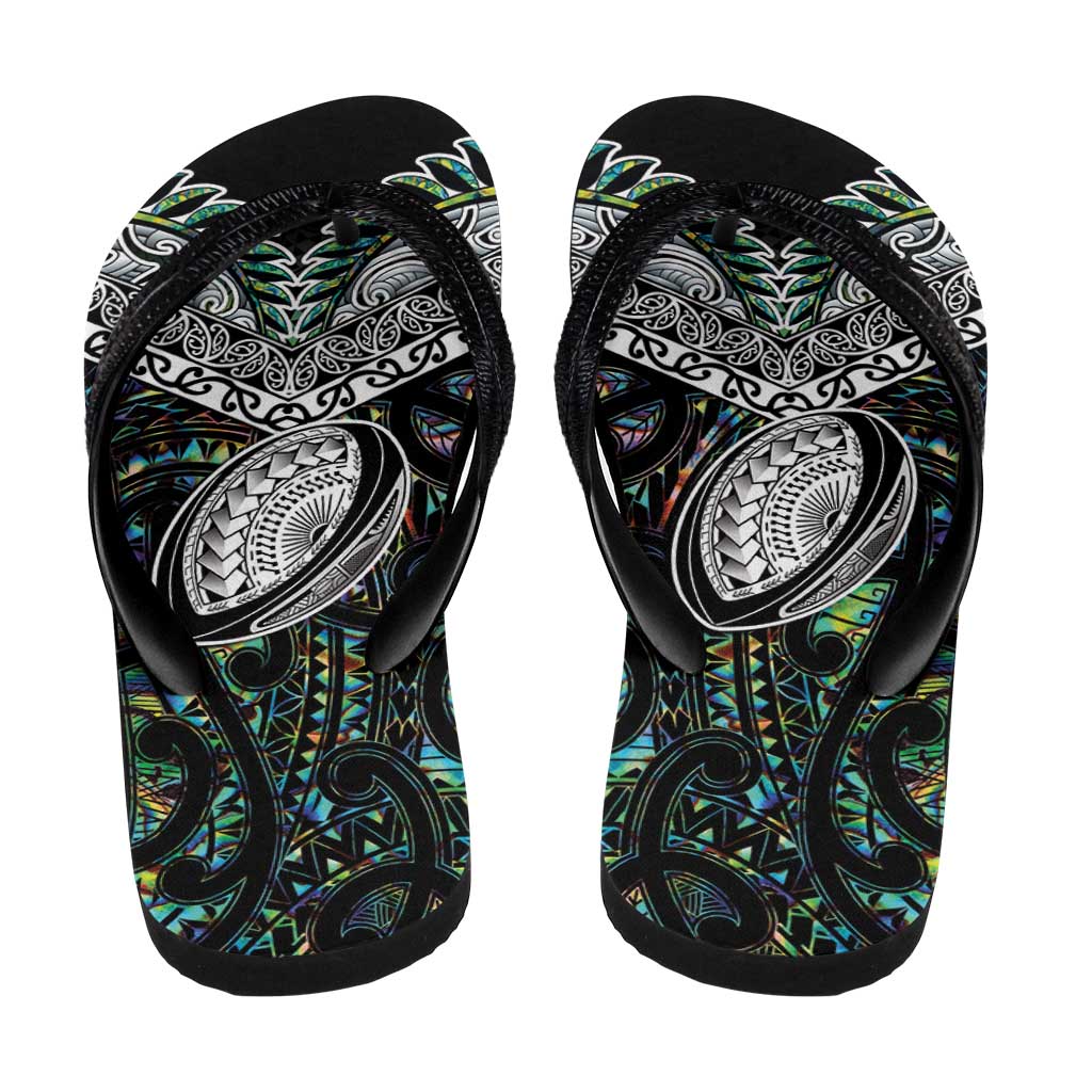 New Zealand Flip Flops Maori Rugby Tattoo Papua Shell - Polynesian Pride