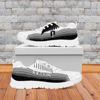 New Zealand Football Sneakers Silver Fern Maori Pattern Monochrome