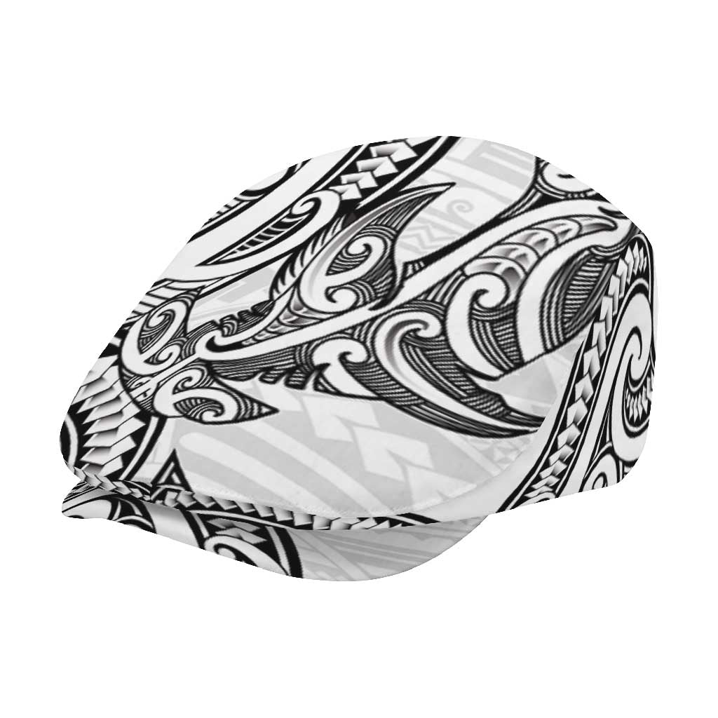 New Zealand Hammerhead Shark Jeff Hat Maori Haehae Mangopare White - Polynesian Pride