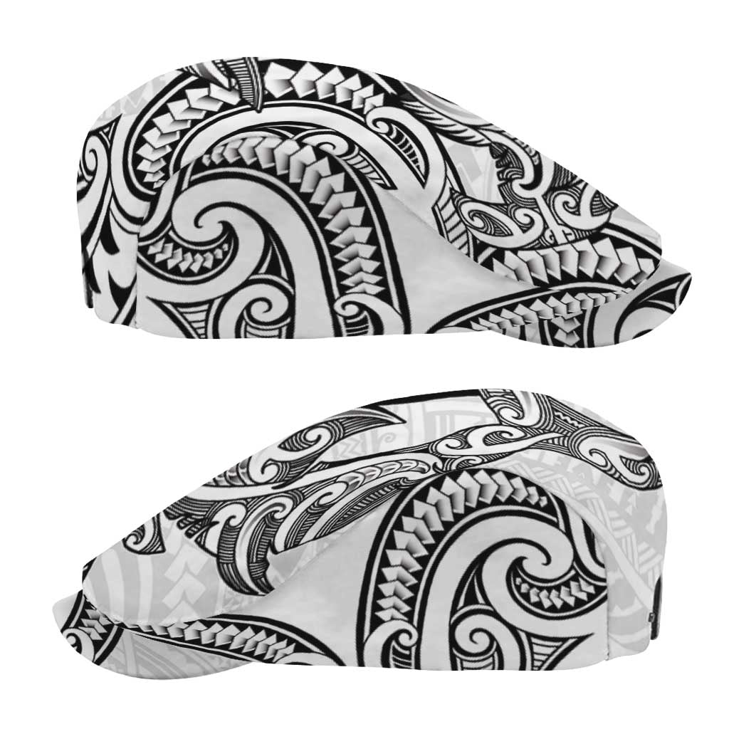 New Zealand Hammerhead Shark Jeff Hat Maori Haehae Mangopare White - Polynesian Pride
