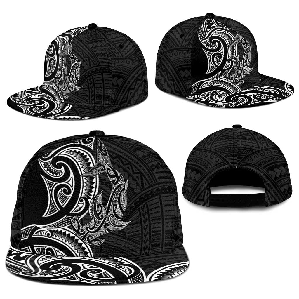 New Zealand Hammerhead Shark Snapback Cap Maori Haehae Mangopare Black - Polynesian Pride