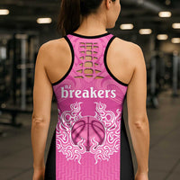 New Zealand Hollow Tank Top Fire Basketball Maori Tribal Pink - Polynesian Pride