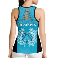 New Zealand Hollow Tank Top Fire Basketball Maori Tribal Sky Blue - Polynesian Pride