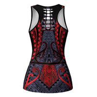 New Zealand Hollow Tank Top Maori Kiwiana Pattern Tukutuku Motif LT9 - Polynesian Pride