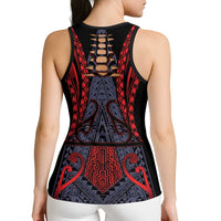 New Zealand Hollow Tank Top Maori Kiwiana Pattern Tukutuku Motif LT9 - Polynesian Pride