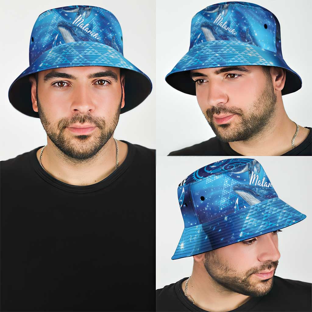New Zealand Humpback Whale Matariki Bucket Hat Maori New Year Taniko Niho Taniwha LT14 - Polynesian Pride