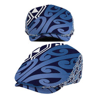 New Zealand Jeff Hat Aotearoa Kowhaiwhai Mix Taniko Art - Blue LT14 - Polynesian Pride
