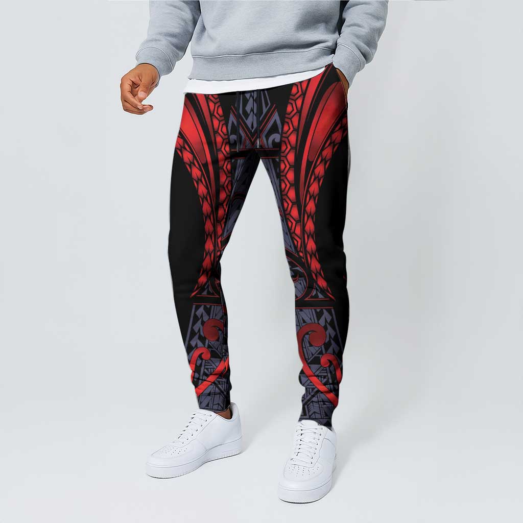 New Zealand Jogger Pants Maori Kiwiana Pattern Tukutuku Motif
