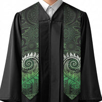 New Zealand Maori Koru Fern Graduation Stole Spiral Polynesian Style Green