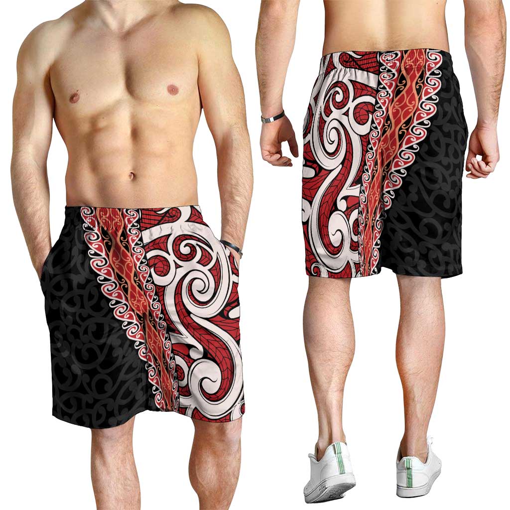 New Zealand Maori Stylized Koru Shorts for Men - Polynesian Pride