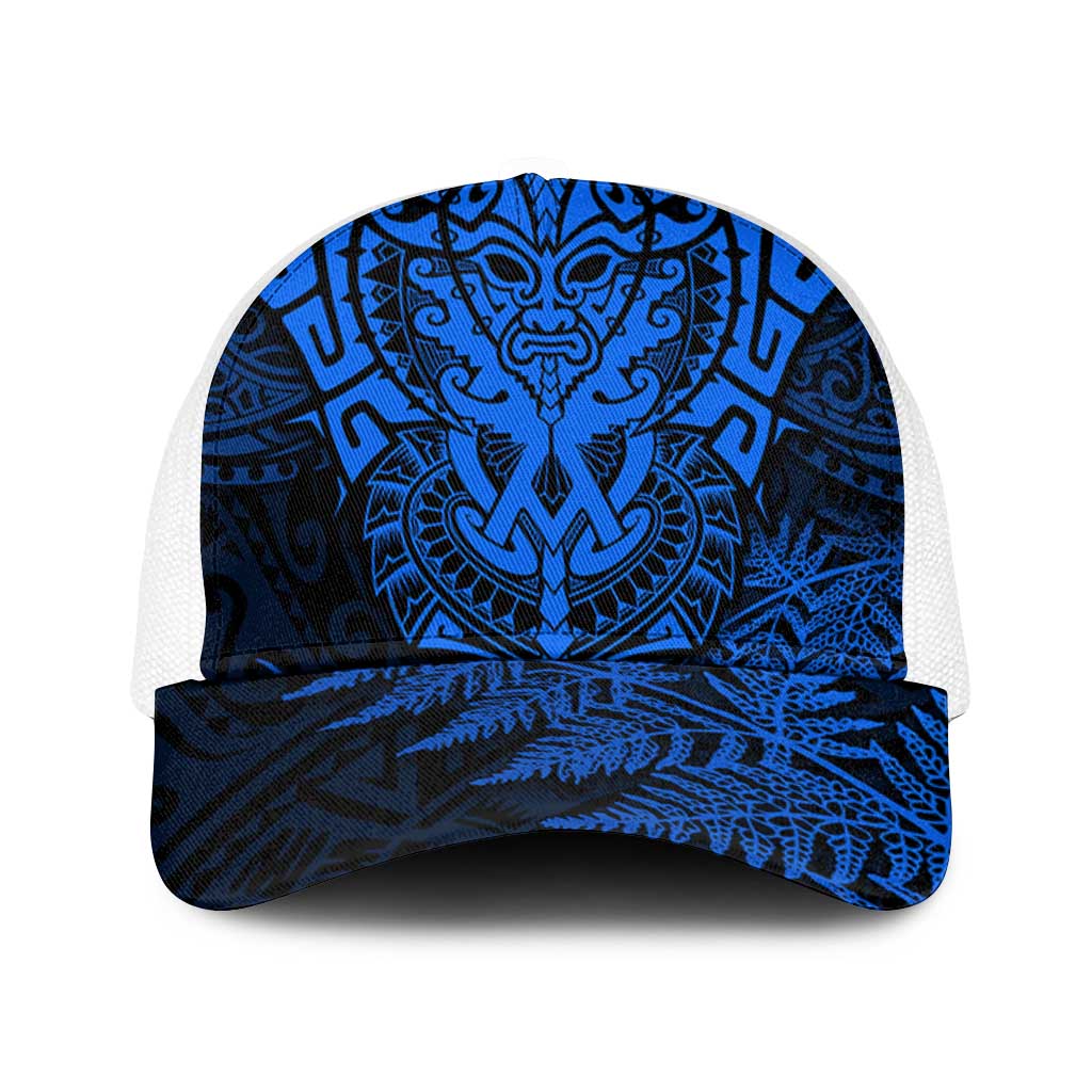 New Zealand Rugby All Blue Mesh Trucker Cap Silver Fern All Black Mix Ta Moko - Polynesian Pride