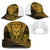 New Zealand Rugby All  Gold Baseball Net Cap Silver Fern All Black Mix Ta Moko - Polynesian Pride