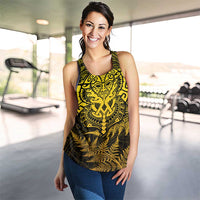 New Zealand Rugby All Gold Women Racerback Tank Silver Fern All Black Mix Ta Moko LT09