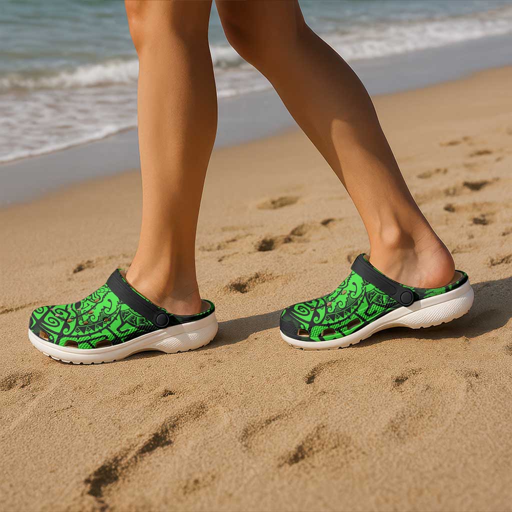 New Zealand Rugby All Green Clogs Shoes Silver Fern All Black Mix Ta Moko