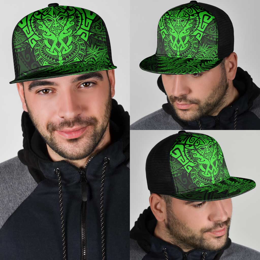 New Zealand Rugby All Green Mesh Trucker Cap Silver Fern All Black Mix Ta Moko - Polynesian Pride