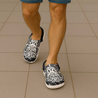 New Zealand Rugby All White Clogs Shoes Silver Fern All Black Mix Ta Moko