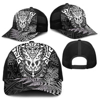 New Zealand Rugby All White Mesh Trucker Cap Silver Fern All Black Mix Ta Moko - Polynesian Pride