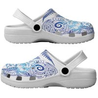 New Zealand Sea Animals Clogs Shoes with Maori Koru Tribal Tattoo and Silver Ferns Galaxy Style LT03 - Polynesian Pride