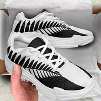 New Zealand Silver Fern Rugby Chunky Sneakers All Black Go Champions Maori Pattern - Polynesian Pride