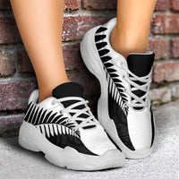 New Zealand Silver Fern Rugby Chunky Sneakers All Black Go Champions Maori Pattern - Polynesian Pride