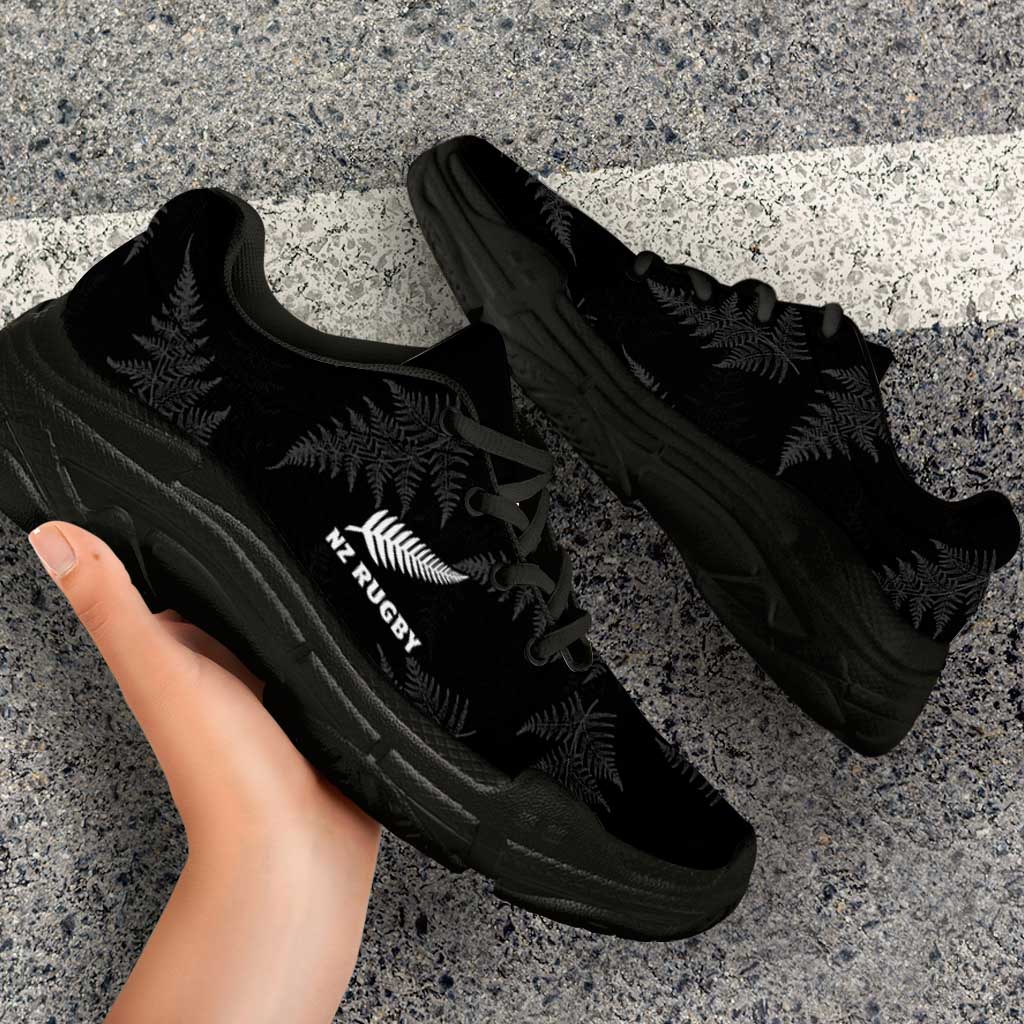 New Zealand Silver Fern Rugby Chunky Sneakers Go Aotearoa World Cup - Polynesian Pride