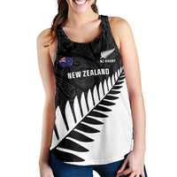 New Zealand Silver Fern Rugby Custom Women Racerback Tank All Black Go Champions Maori Pattern - Polynesian Pride