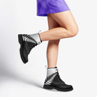 New Zealand Silver Fern Rugby Leather Boots All Black Go Champions Maori Pattern - Polynesian Pride