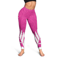 New Zealand Silver Fern Rugby Leggings Go All Black Maori Pink Version - Polynesian Pride