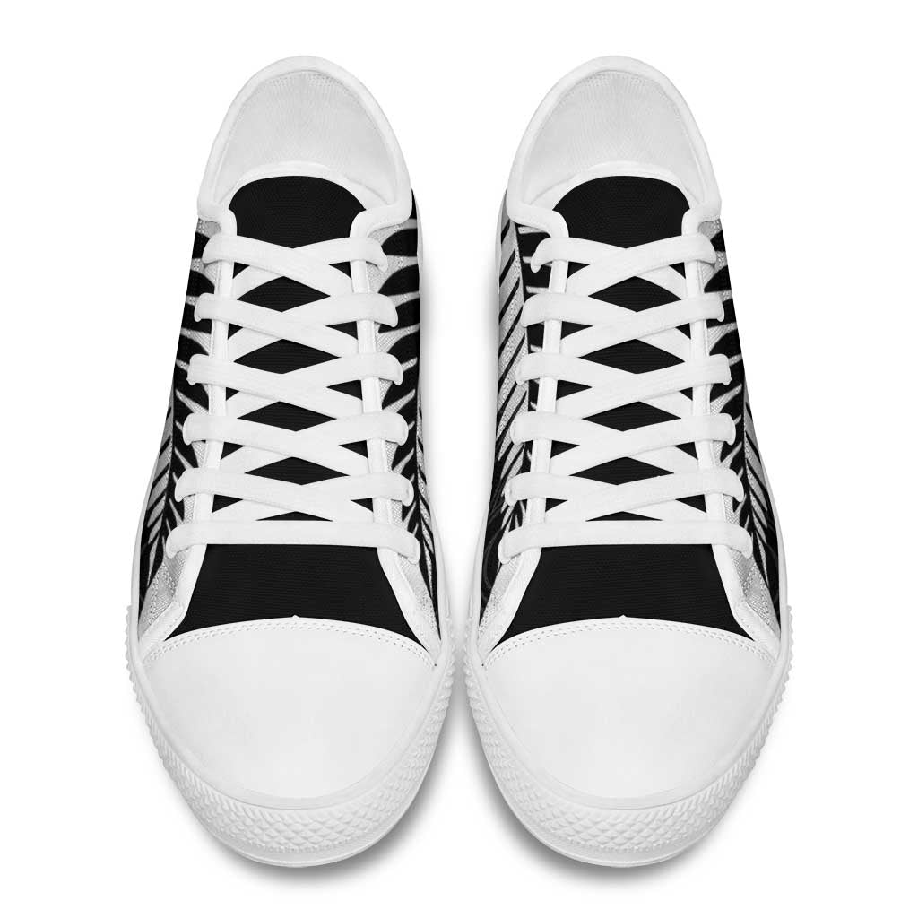 New Zealand Silver Fern Rugby Low Top Shoes All Black Go Champions Maori Pattern - Polynesian Pride