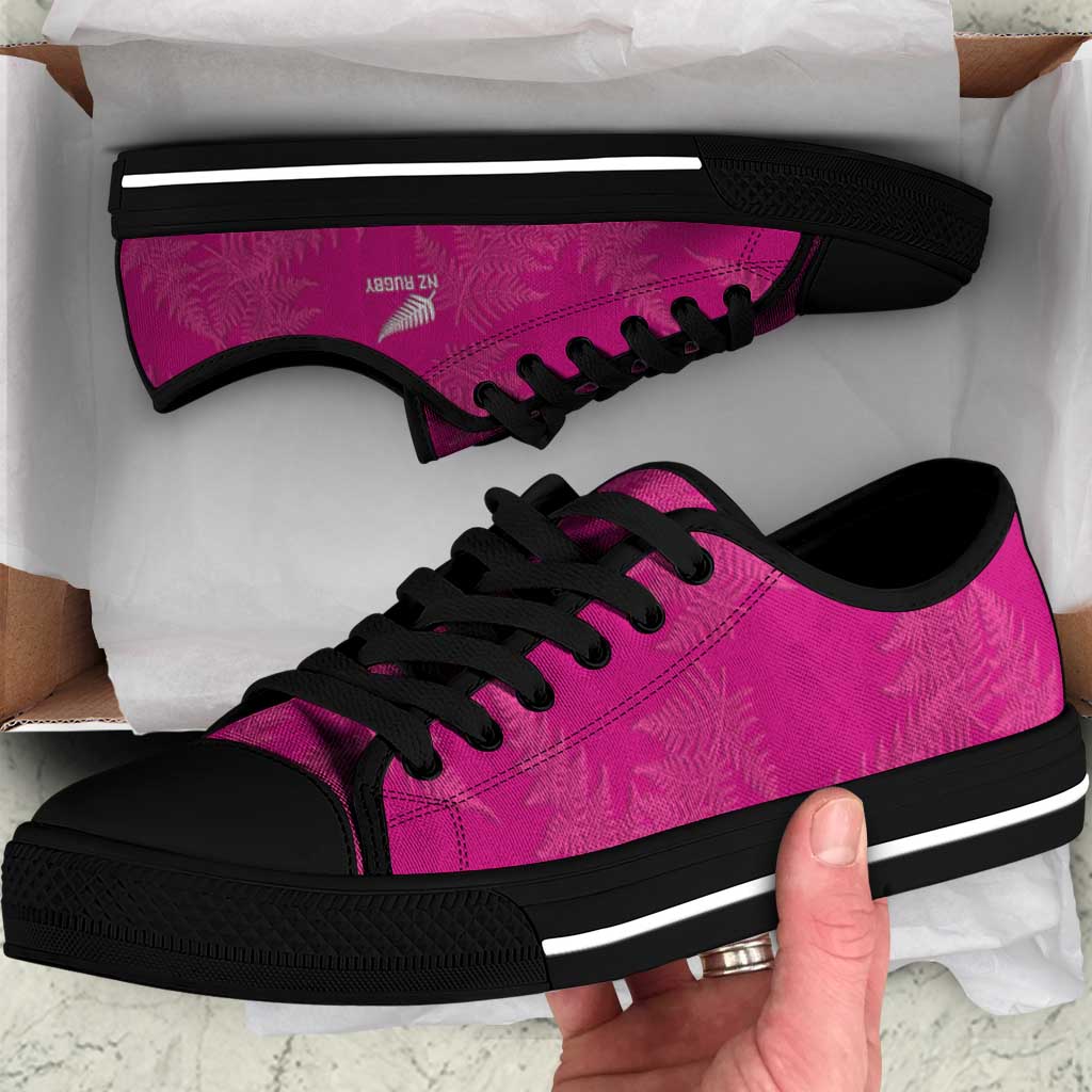 New Zealand Silver Fern Rugby Low Top Shoes Go Aotearoa World Cup Pink Version - Polynesian Pride