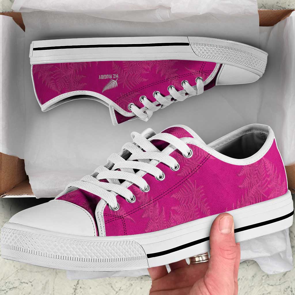 New Zealand Silver Fern Rugby Low Top Shoes Go Aotearoa World Cup Pink Version - Polynesian Pride