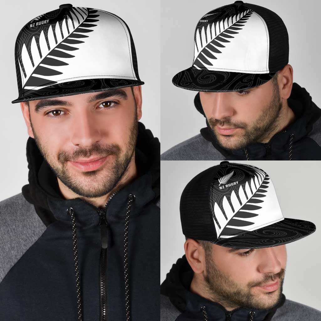 New Zealand Silver Fern Rugby Mesh Trucker Cap All Black Go Champions Maori Pattern - Polynesian Pride