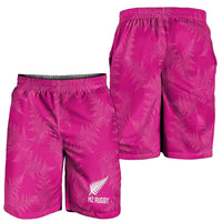 New Zealand Silver Fern Rugby Shorts for Men Go Aotearoa Champions World Cup Pink - Polynesian Pride