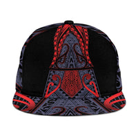 New Zealand Snapback Cap Maori Kiwiana Pattern Tukutuku Motif LT9 One Size Red - Polynesian Pride