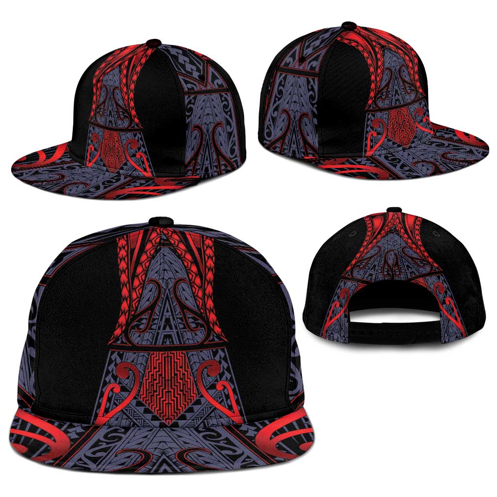 New Zealand Snapback Cap Maori Kiwiana Pattern Tukutuku Motif LT9 - Polynesian Pride