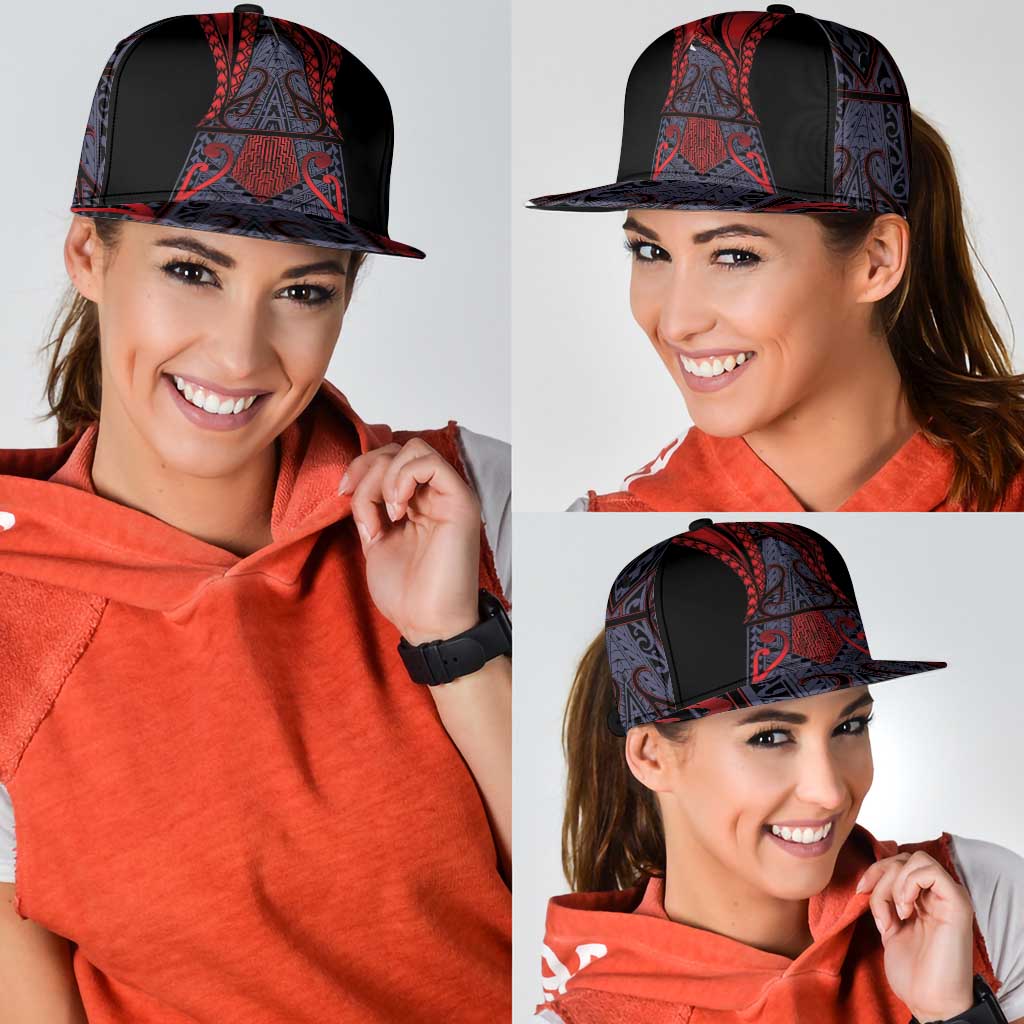 New Zealand Snapback Cap Maori Kiwiana Pattern Tukutuku Motif LT9 - Polynesian Pride
