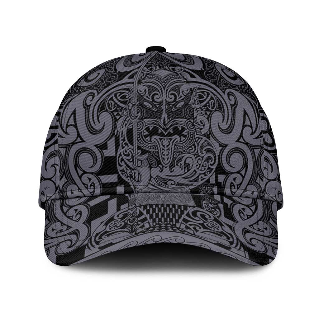 New Zealand Taiaha Maori Classic Cap Minimalist Silver Fern All Black LT09