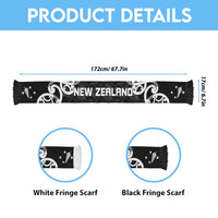 New Zealand WC2026 Black Soccer Scarf Silver Fern LT7 - Polynesian Pride