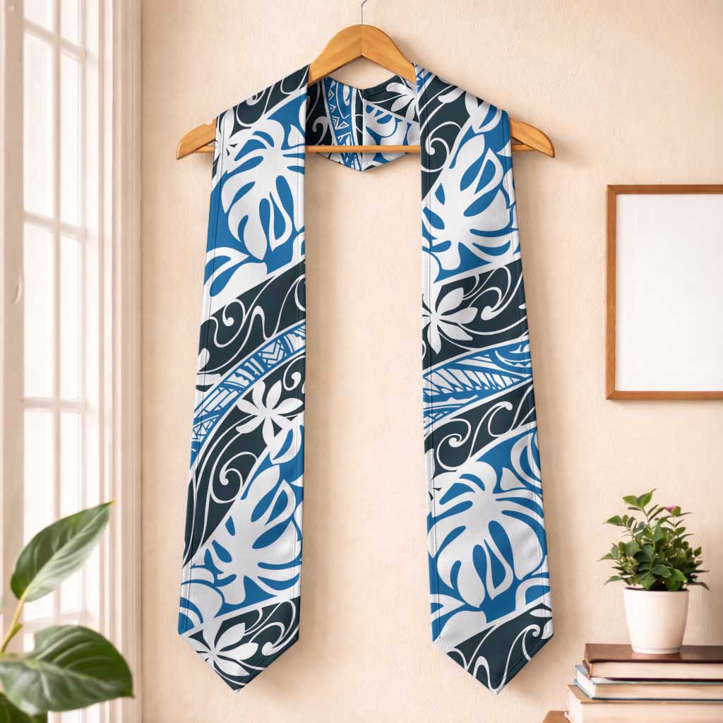 Ninamu Tahiti Tiare Monstera Graduation Stole Polynesian Pattern Curve Style