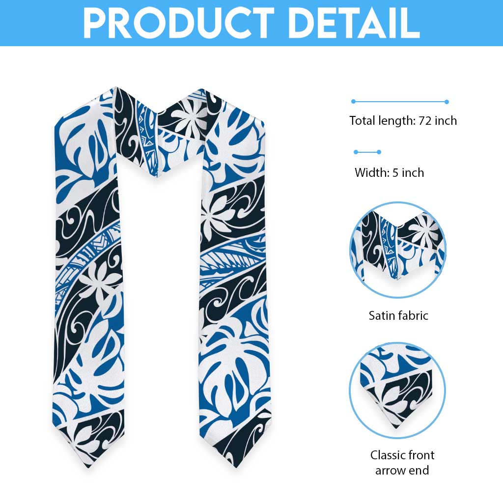 Ninamu Tahiti Tiare Monstera Graduation Stole Polynesian Pattern Curve Style