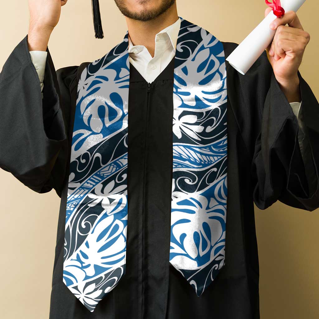 Ninamu Tahiti Tiare Monstera Graduation Stole Polynesian Pattern Curve Style