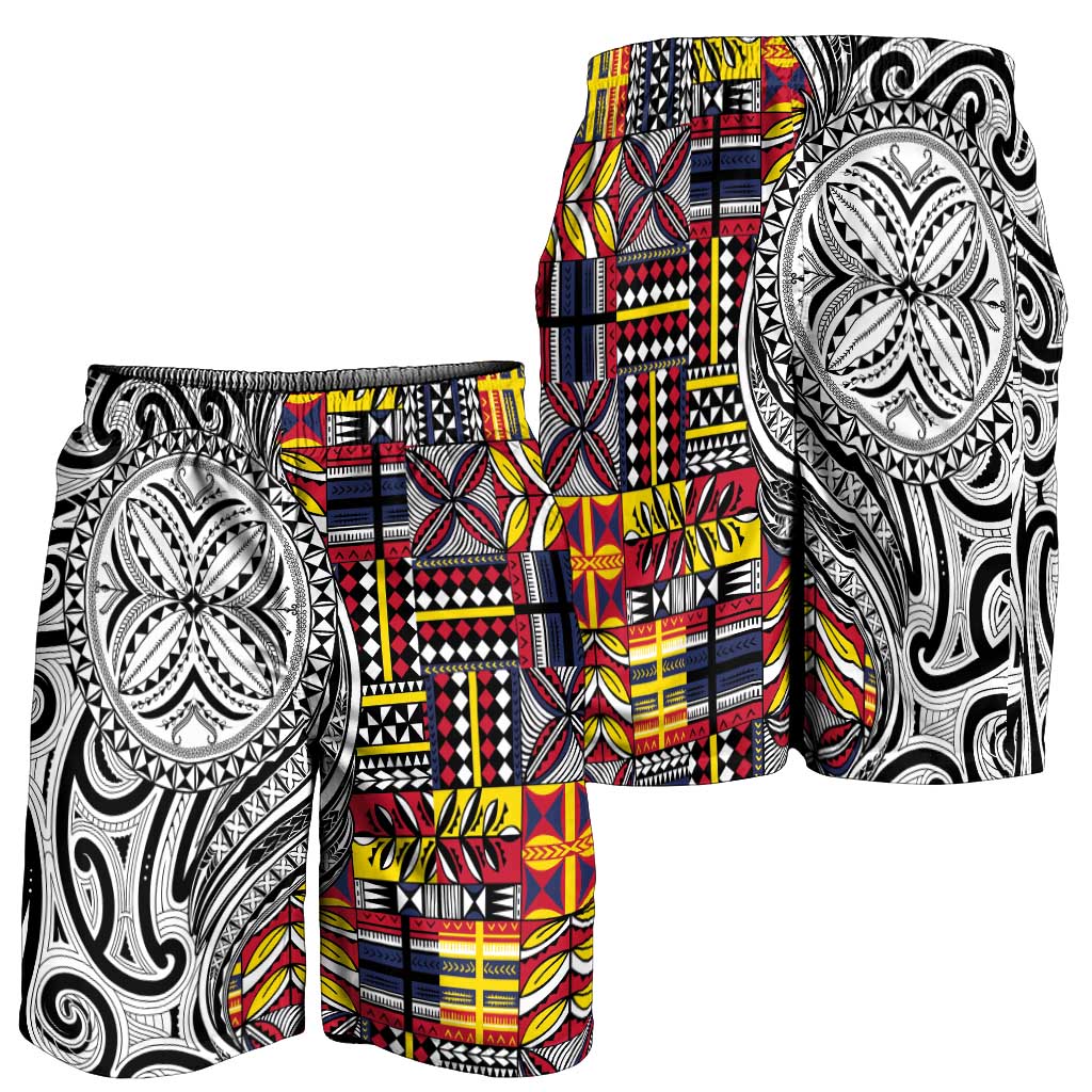 Niue Hiapo and Maori Decoration Tattoos Shorts for Men - Polynesian Pride