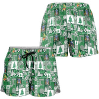 Norfolk Island Meri Krismas Shorts for Women Pacific Patchwork Xmas Vibes LT9 - Polynesian Pride