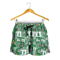 Norfolk Island Meri Krismas Shorts for Women Pacific Patchwork Xmas Vibes LT9 - Polynesian Pride
