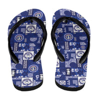 Northern Mariana Islands Magof Nochebuena Flip Flops Pacific Patchwork Xmas Vibes LT9 - Polynesian Pride